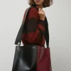 Diagonal Bigout Bag in Black and Burgundy