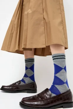 Diamond Socks in Cobalt