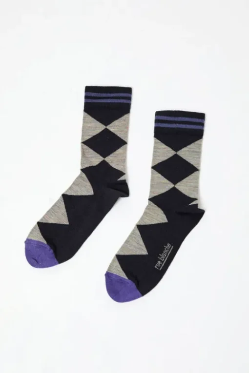 Diamond Socks in Navy
