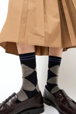 Diamond Socks in Navy
