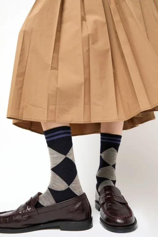 Diamond Socks in Navy