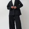 Drapey Blazer in Black Warp and Indigo Weft