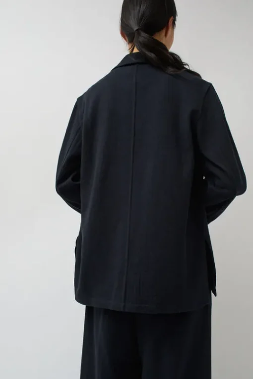 Drapey Blazer in Black Warp and Indigo Weft