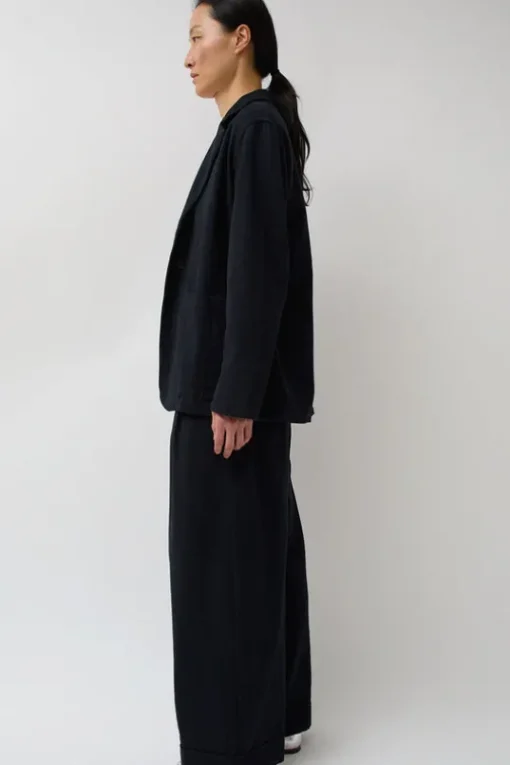 Drapey Blazer in Black Warp and Indigo Weft