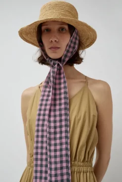 Duke Alessio Hat in Natural with Check Rose