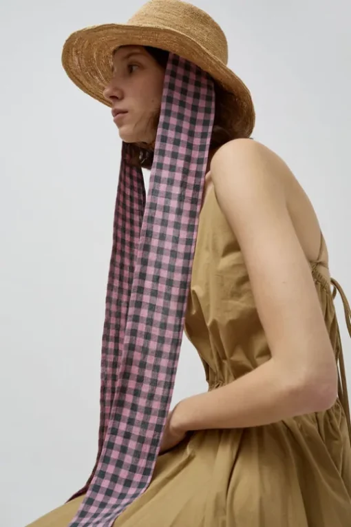 Duke Alessio Hat in Natural with Check Rose