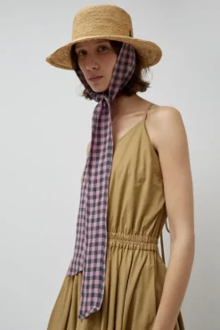 Duke Alessio Hat in Natural with Check Rose