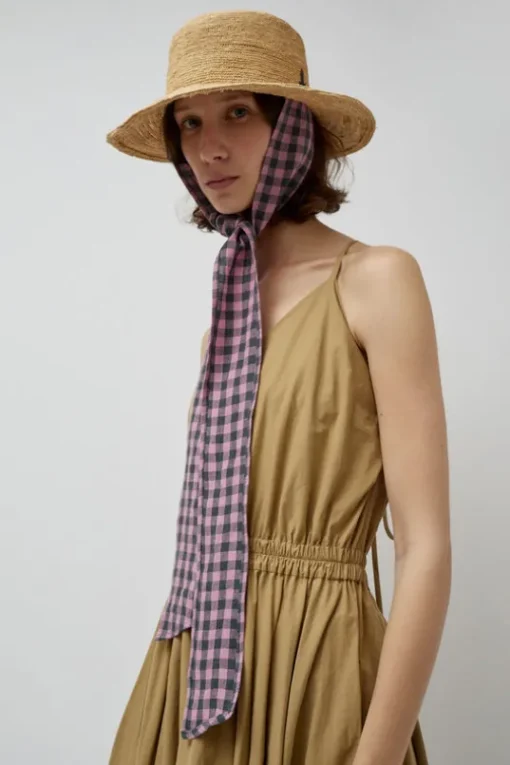 Duke Alessio Hat in Natural with Check Rose