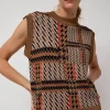 Dust Knitted Vest in Orange Mixed Checks