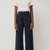 Elissa High Wide Jean in Marine Overdye