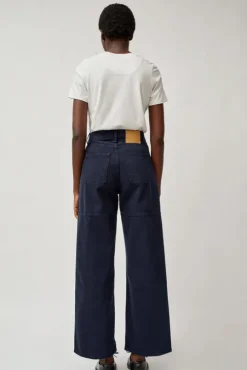Elissa High Wide Jean in Marine Overdye