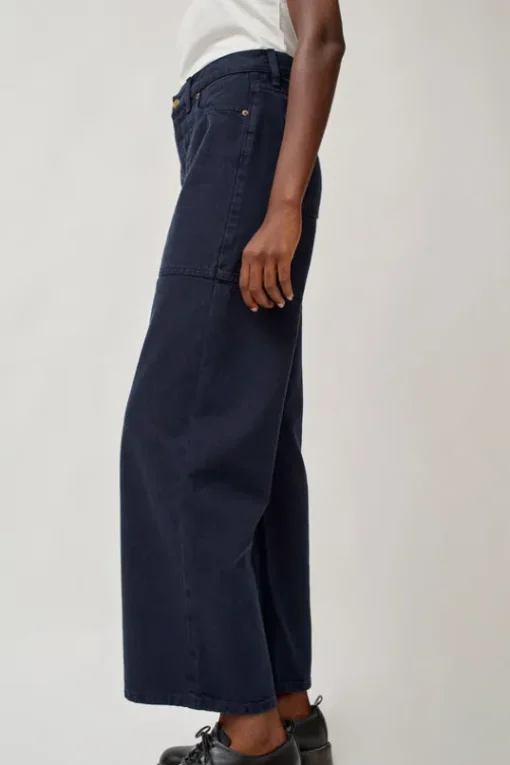 Elissa High Wide Jean in Marine Overdye