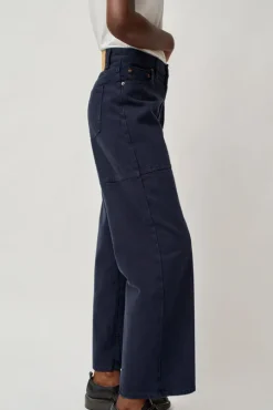 Elissa High Wide Jean in Marine Overdye