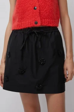 Embellished Mini Skirt in Black