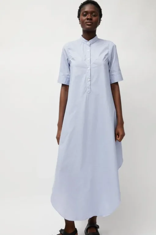 Extra Long Shirt in Blue and White Stripe