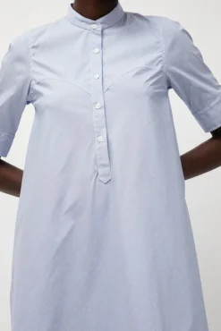 Extra Long Shirt in Blue and White Stripe