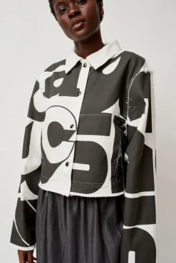 Faris Canvas Jacket in Black and White