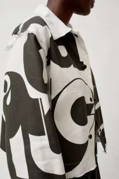 Faris Canvas Jacket in Black and White