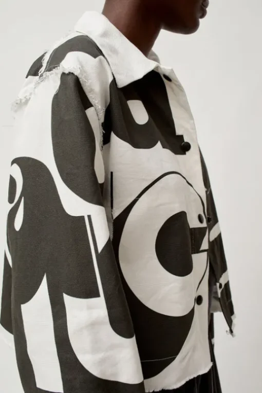 Faris Canvas Jacket in Black and White