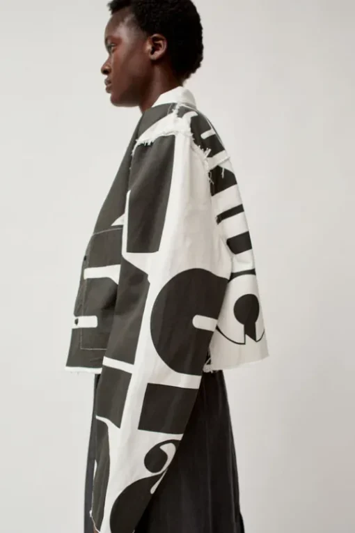 Faris Canvas Jacket in Black and White