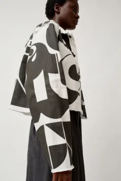 Faris Canvas Jacket in Black and White