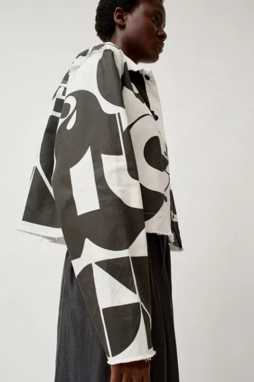 Faris Canvas Jacket in Black and White