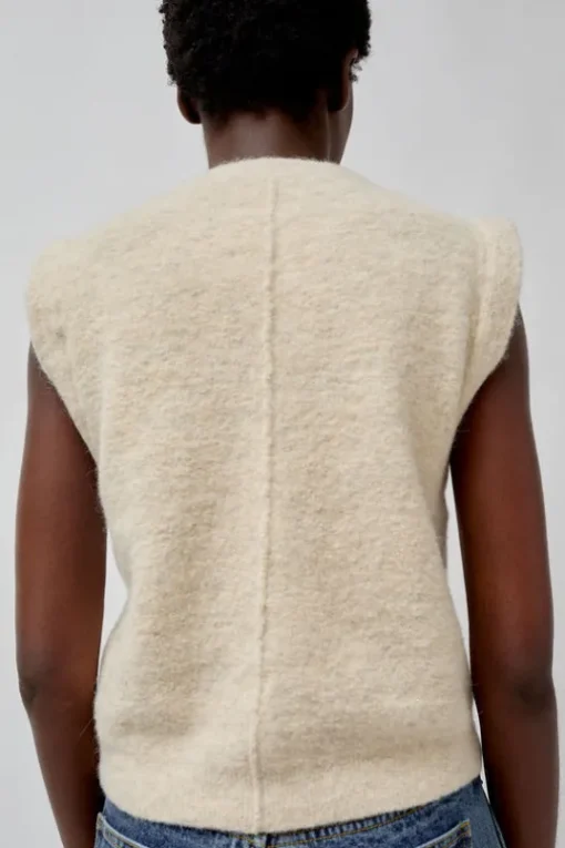 Fleece Vest in Ecru