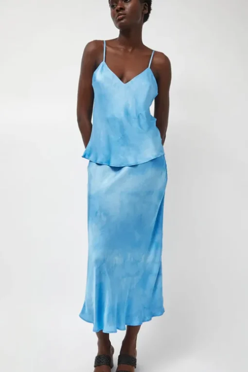 Fluid Skirt in Maya Blue Tie Dye