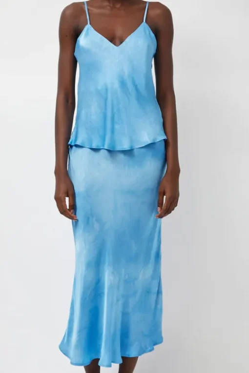 Fluid Skirt in Maya Blue Tie Dye