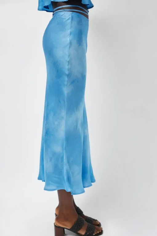 Fluid Skirt in Maya Blue Tie Dye