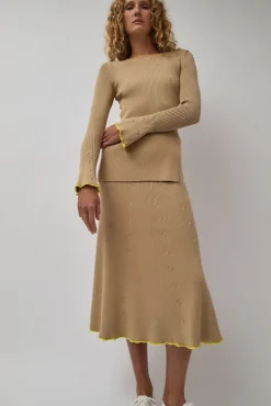 Fly Rib Skirt in Hazelnut
