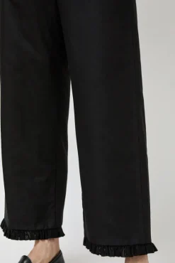 Frill Padded Pants in Black