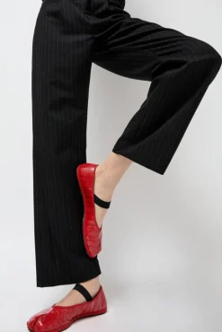 Fu-Tabi Ballerina in Red Faux Croc