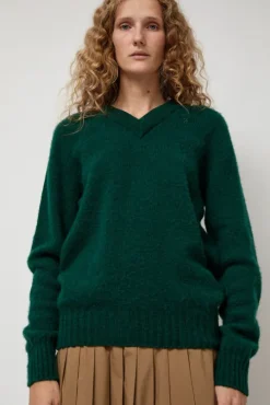 Future Memories V Neck Sweater in Forest