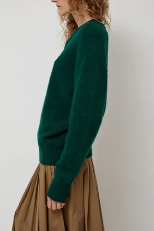 Future Memories V Neck Sweater in Forest