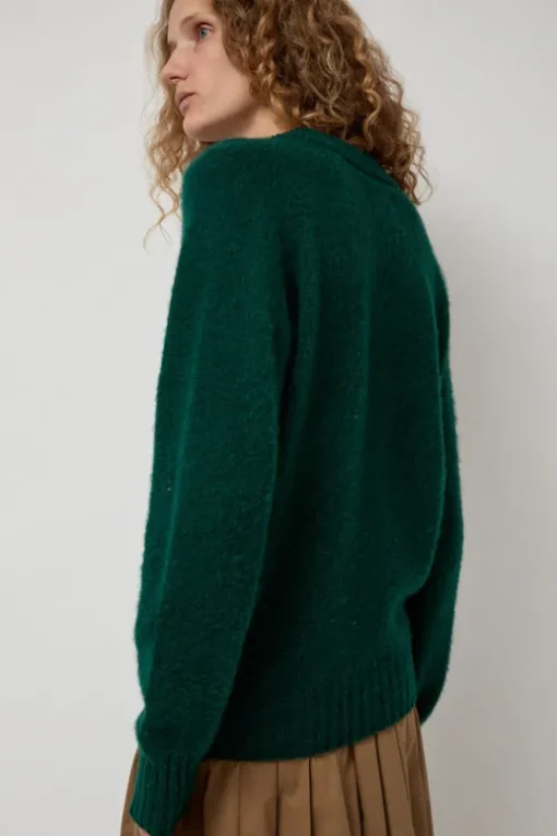 Future Memories V Neck Sweater in Forest