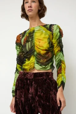 Gathered Delilah Top in Melting Bloom