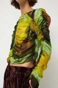 Gathered Delilah Top in Melting Bloom