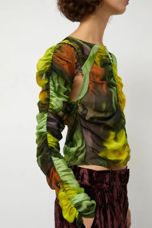 Gathered Delilah Top in Melting Bloom