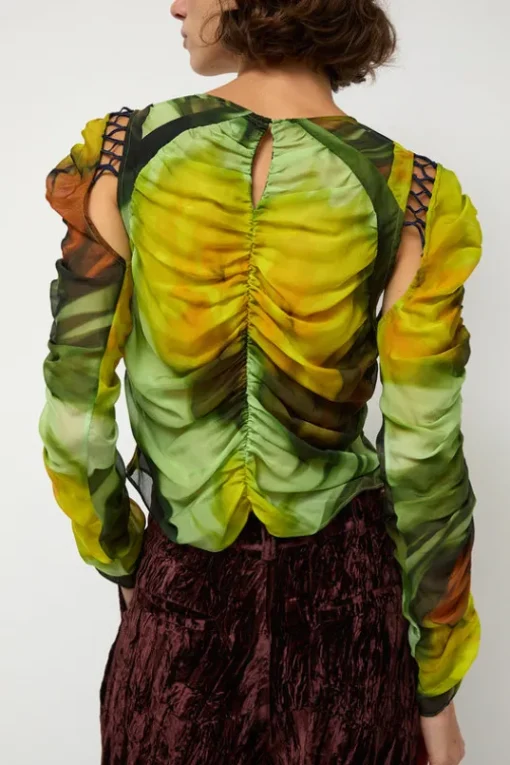 Gathered Delilah Top in Melting Bloom