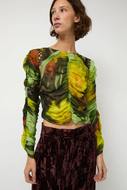 Gathered Delilah Top in Melting Bloom