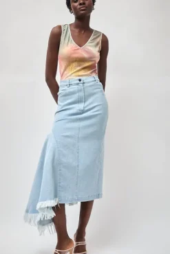 Gloria Skirt in Washed Light Blue