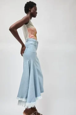 Gloria Skirt in Washed Light Blue