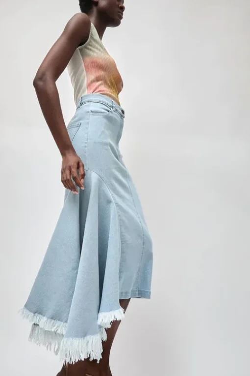 Gloria Skirt in Washed Light Blue