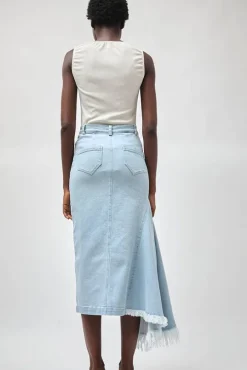Gloria Skirt in Washed Light Blue