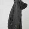 Glossy Nylon Half Zip Jumper in Charcoal