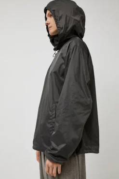 Glossy Nylon Half Zip Jumper in Charcoal