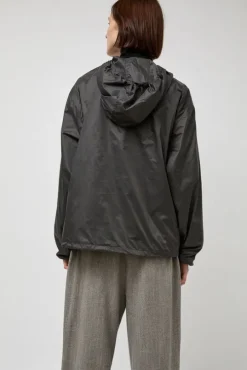 Glossy Nylon Half Zip Jumper in Charcoal