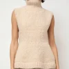 Handknit Peplum Shell in Alabaster