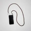 Handykette Iphone Necklace in Brown with White Thread